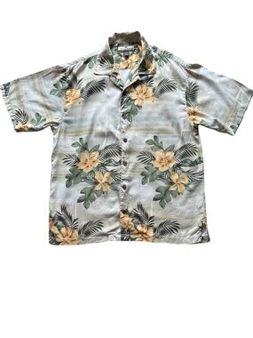 Tommy Bahama Men's 100% Silk Floral Hawaiian Shirt Size Medium